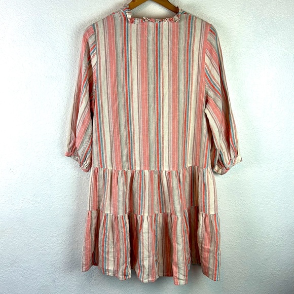 Nwot Tommy Hilfiger striped linen tiered button oversized dress XS - Picture 8 of 8
